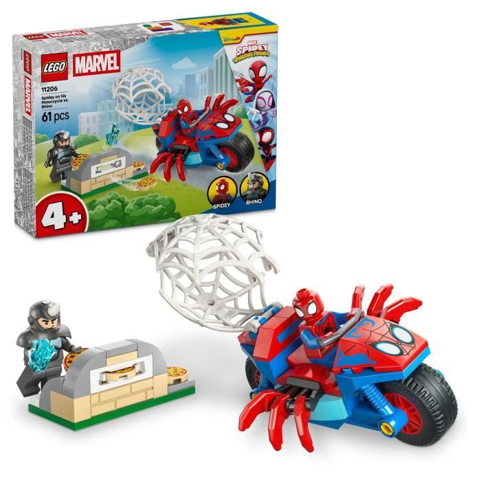 LEGO Marvel Spidey sur sa Moto Contre Rhino 11206 - vue 6