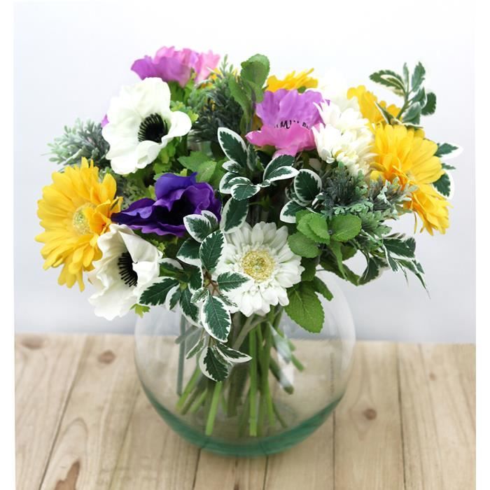 Ligne Déco | Bouquet champêtre artificiel de 36 tiges de fleurs  multicolores | 28cm | Bouquet de fleurs artificielles | - Cdiscount  Prêt-à-Porter