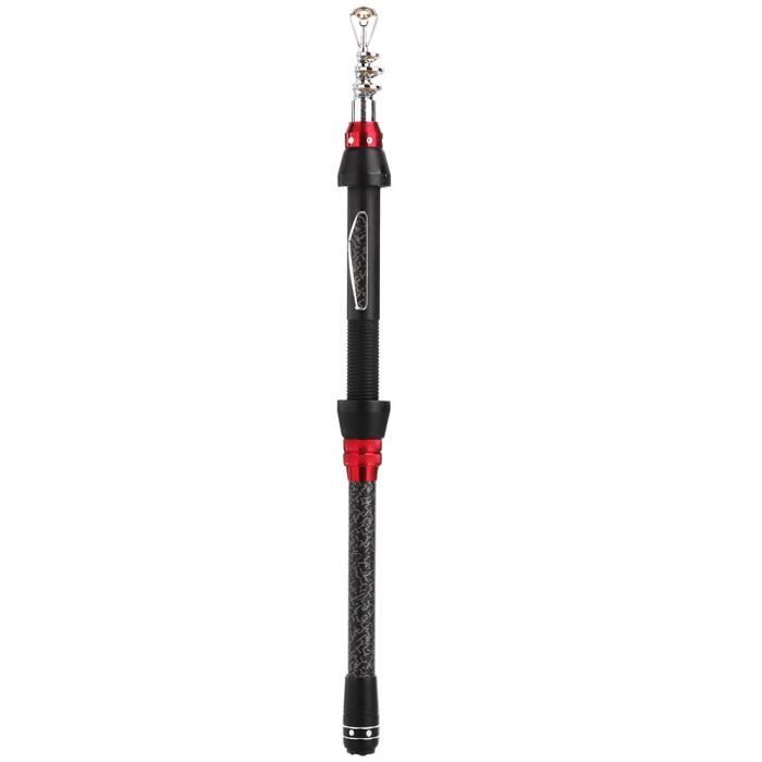 Mini canne à pêche en carbone télescopique Portable, poteau