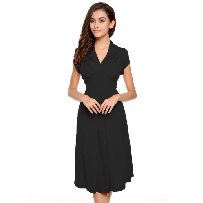 robe noire mi longue