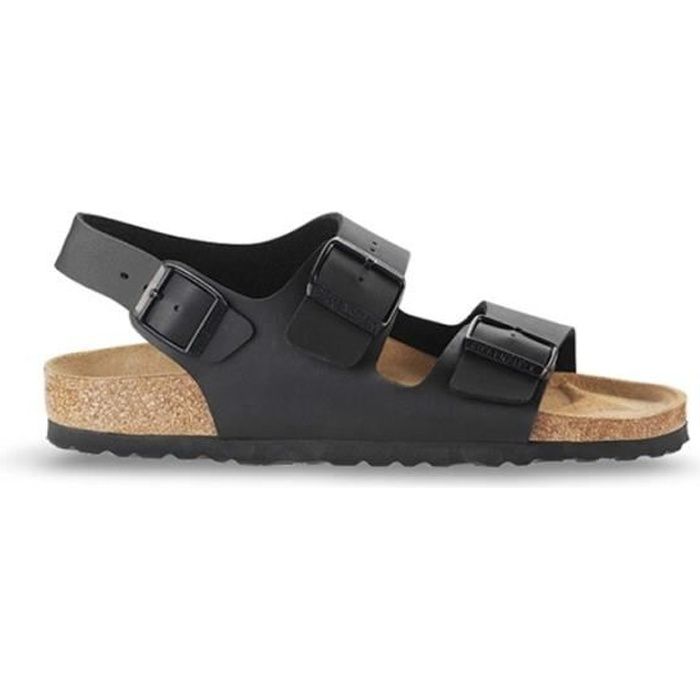 Nu-pieds Milano Noir Homme - BIRKENSTOCK - Moyenne - Plat - Synthétique