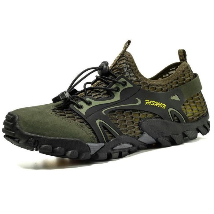 Chaussures Trail Running Minimalistes - INSFITY - Vert militaire - Antidérapage - Respirante - Printemps