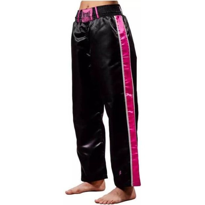 pantalon full contact noir et rose metal boxe