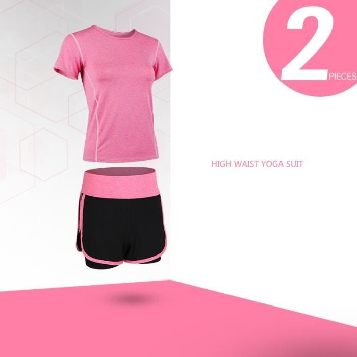 Textile Fitness - Danse,Ensemble de Yoga côtelé pour femme pour Fitness  costume de gymnastique vêtements - Type Pink Yoga Sets Blanc - Cdiscount  Sport