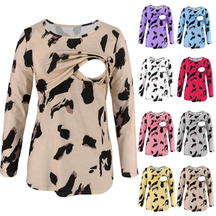T-shirt Maternité Drôle Et Mignon - Modèle Rayé, Manches Courtes - En Polyester, Coupe Régulière - Pour Quotidien Grossesse