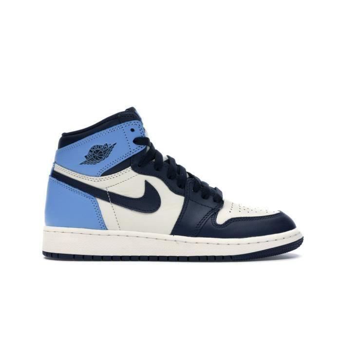 Basket Air-Jordan 1 Retro High AJ 1 pour Femme chaussures-Bleu-Blanc-Noir  AJS590826 Blanc - Cdiscount Chaussures
