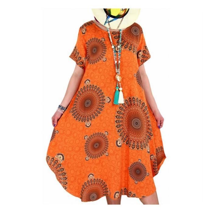 Femmes Robe À Manches Courtes Robes De Longueur Au Genou Irrégulier