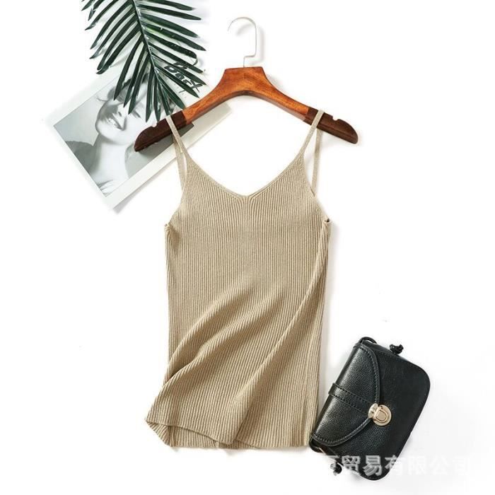 Débardeur à Bretelles Légèrement Ajustées Dans Le Dos - Blanc Cassé/noir Rayé