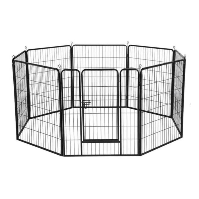 Meilleurs prix pour Parc à Chiots Petits Chiens Ajustable Modulable 8 Panneaux Noir - HSTURYZ