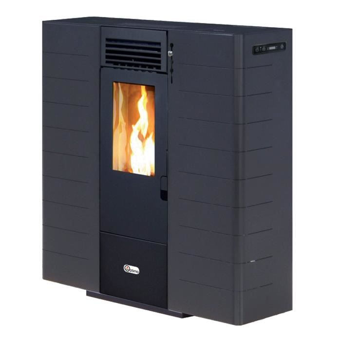 Optimo poêle à granulés salina 11kw noir OPTIMO