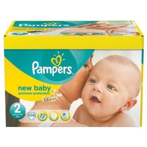 Pampers Taille 2 giga pack 210 couches bébé premium protection