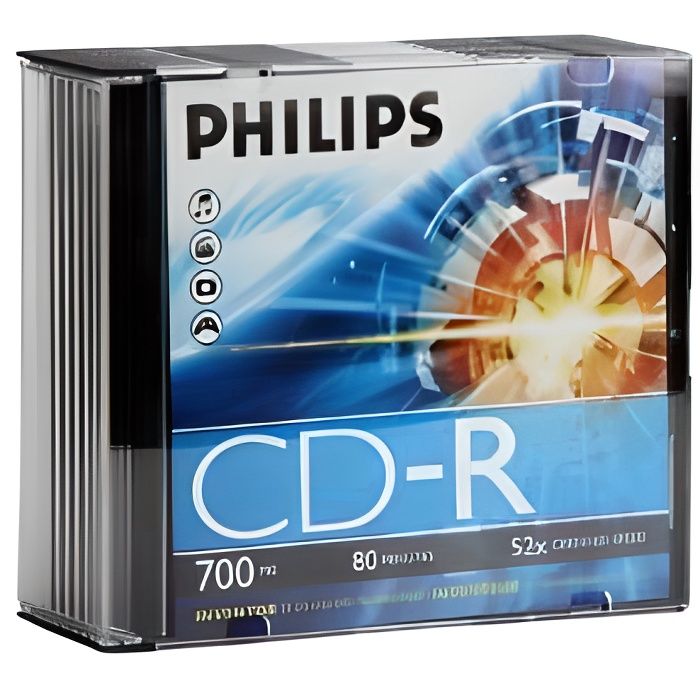 Philips 10 x CD R 700 Mo 80 min 52x boîtier CD étroit - vue 2