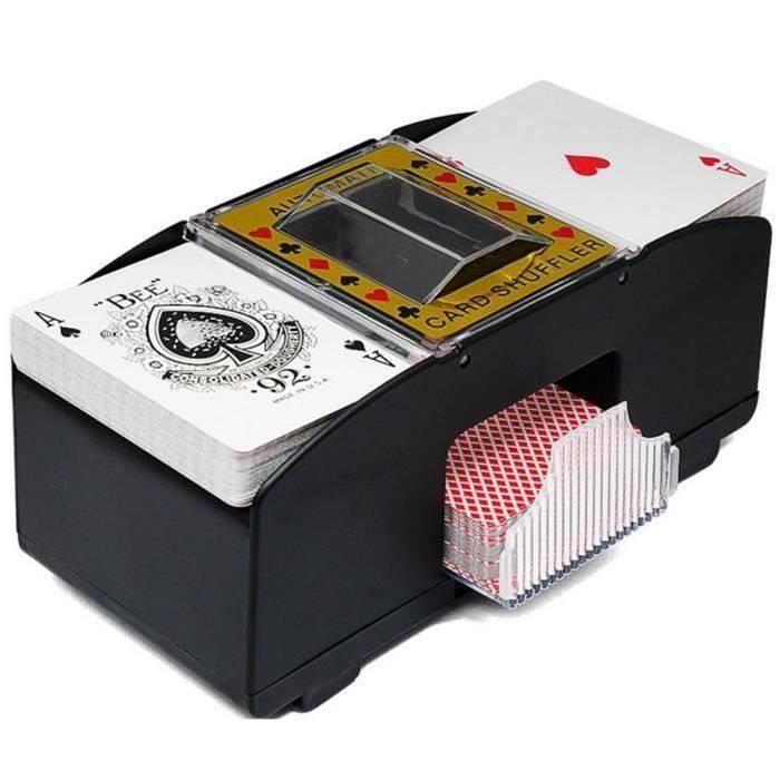 Mélangeur De Cartes Électronique Automatique – Machine à Mélanger Poker, Blackjack, Texas Hold'em – Fonctionne Avec 4 Piles AA – Silencieux Et Rapide
