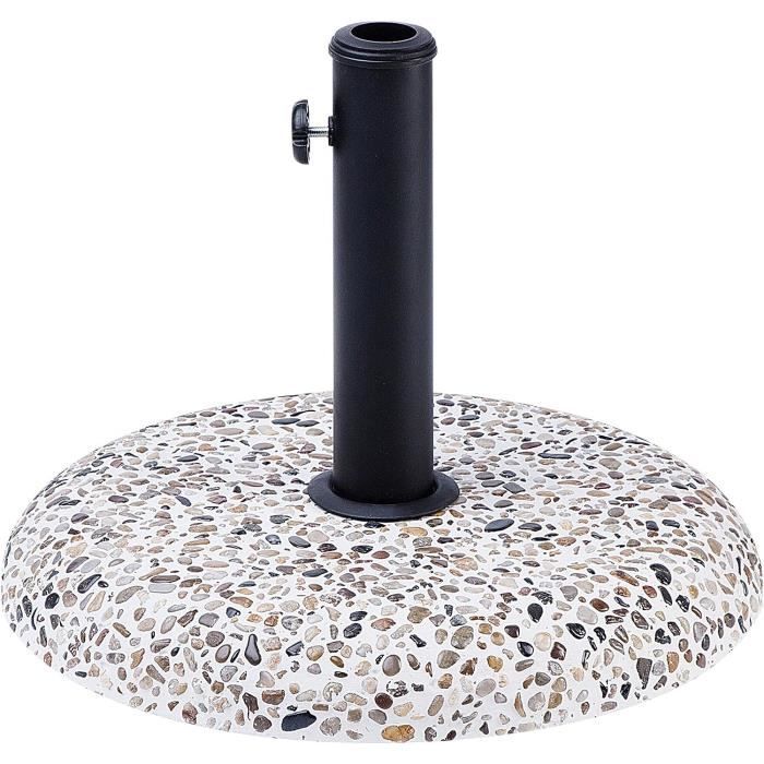 Pied De Parasol AKTIVE En Polyrésine Noire - Diamètre 44,5 Cm - Poids 12 Kg - Pour Mâts 38‑48 Mm - Stable Pour Jardin, Terrasse