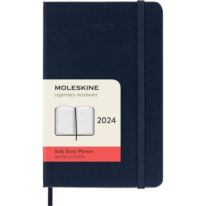 Agenda Moleskine Hebdomadaire 2024 - Format Poche 9x14cm, Couverture Souple Noire, Fermeture élastique - 11