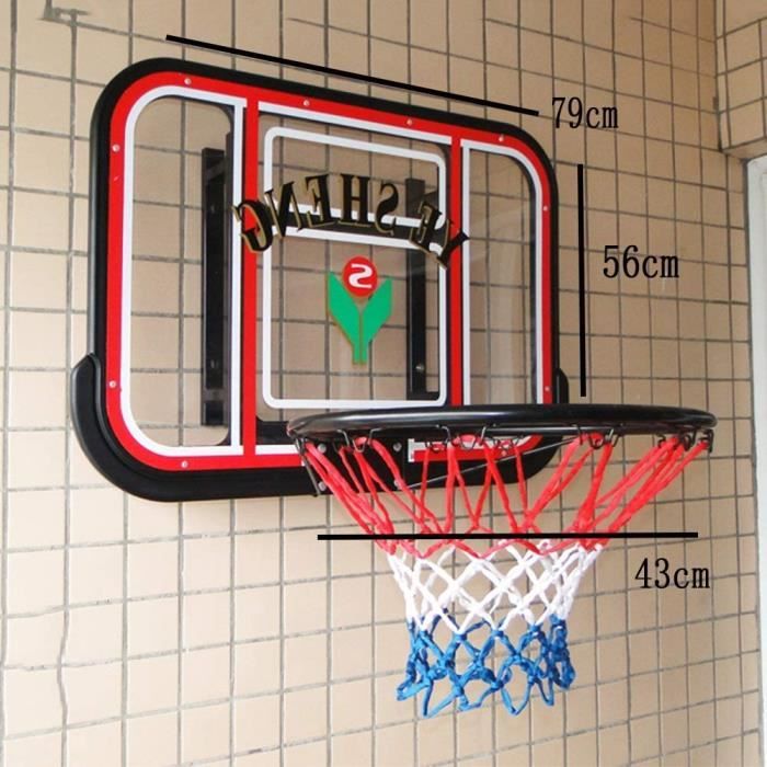 SONGYU Réglable en Hauteur Panier De Basketball Panier Basket Planche De Basket 79x56cm Diamètre