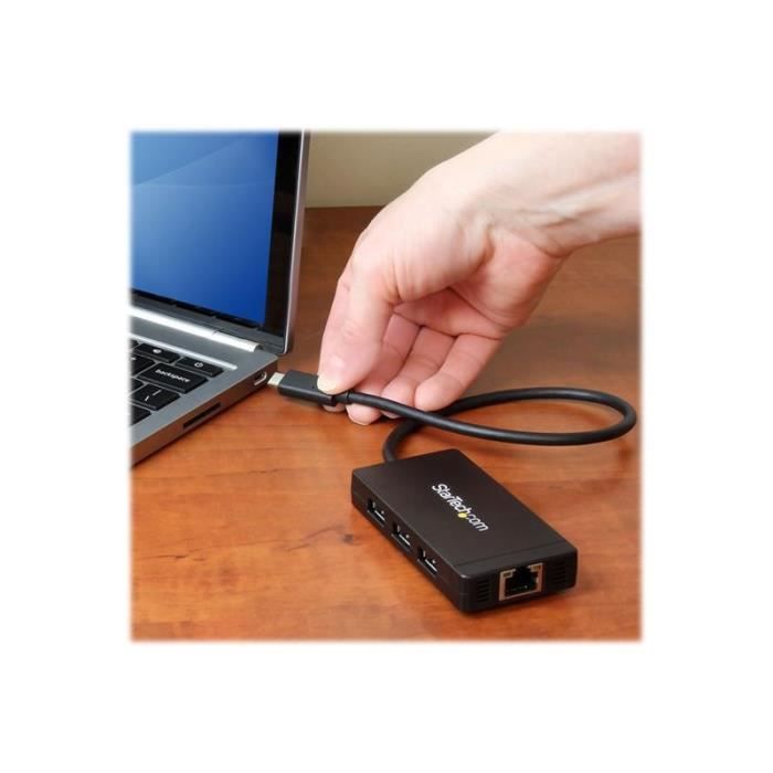 STARTECH Hub USB 3.0 à 3 ports - USB-C