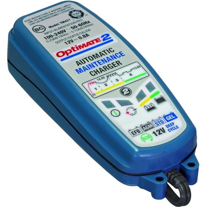 Chargeur de batterie Optimate 2 - TECMATE - Electrique - Bleu - Noir - 3 à 96Ah