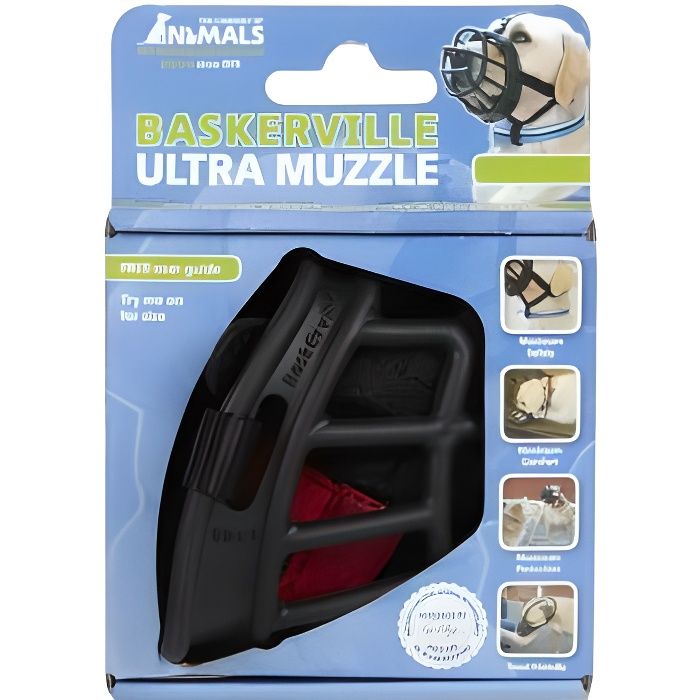 Muselière pour chien noire caoutchouc thermoplastique Baskerville Ultra – Taille 1