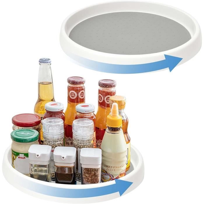 Plateau Tournant 2 Étages Drucilla 24cm - Organisateur Frigo 360°, Range Épices Et Condiments