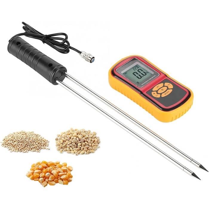 Humidimètre Pour Foin Et Céréales Portable Avec Affichage LCD Et Diffusion Vocale - Sonde Double Tige