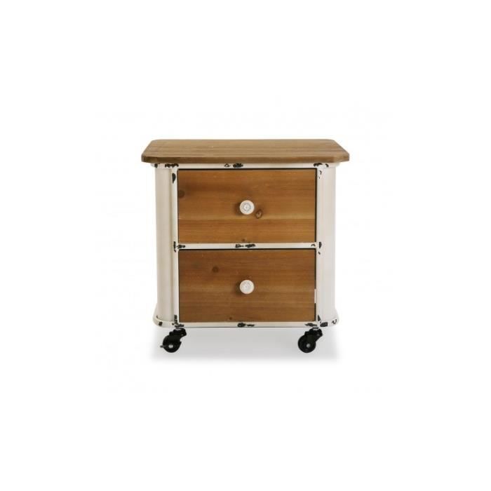 table de chevet en bois et métal beige broen - versa - 1 tiroir - contemporain - design