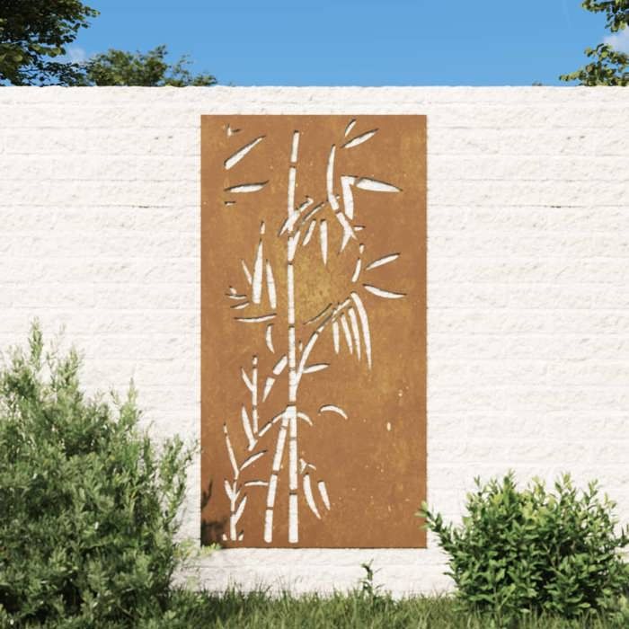 vidaXL Décoration murale jardin 105x55 cm acier corten design de fleur pas cher