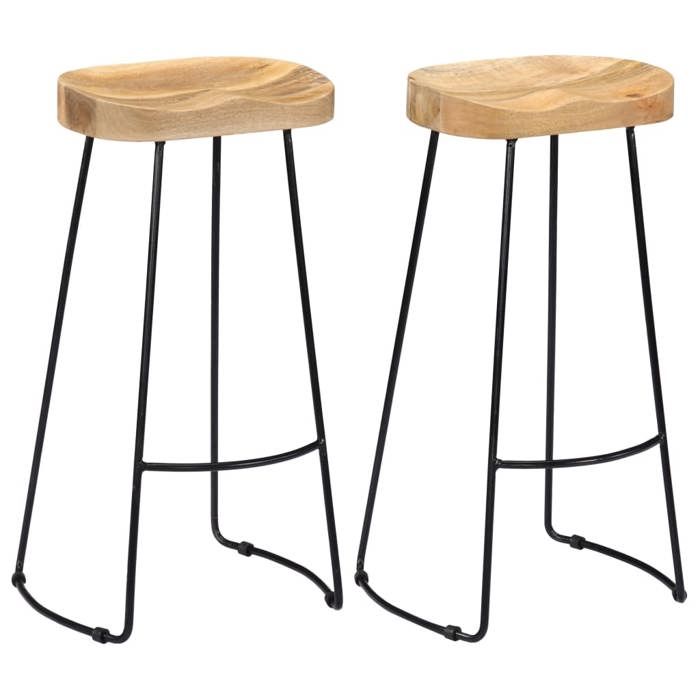 vidaXL Lot de 2 Tabourets de Bar Gavin Chaise de Pub Siège de Bistrot Meuble de Salle à Manger Cuisine Salon Maison 247838