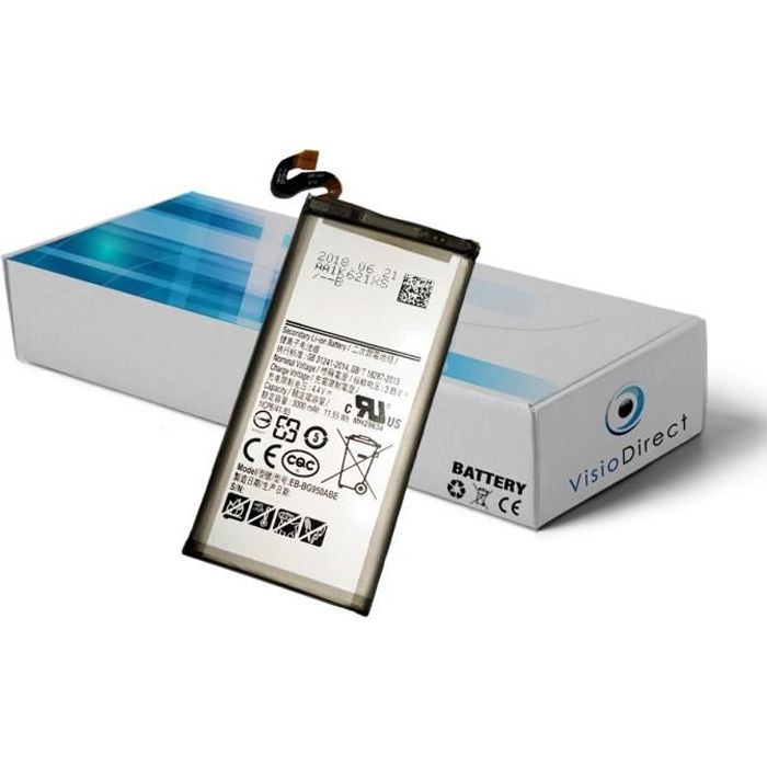 Batterie interne compatible pour Samsung Galaxy S8 SM-G950F EB-BG950ABE-A 3.8v 3000mAh -VISIODIRECT