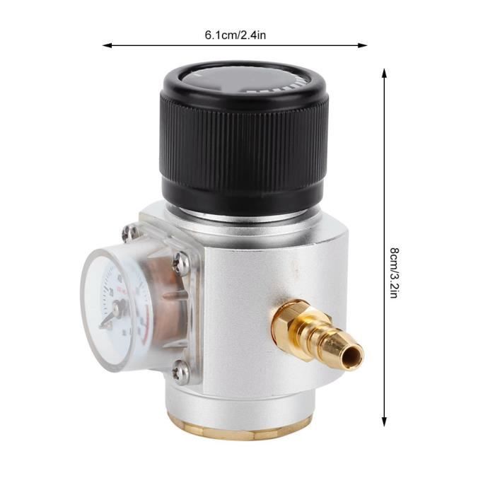 Manomètre Régulateur Gaz CO2 2 En 1 Avec Adaptateur 3/8" Vers TR21.4 - Neuf