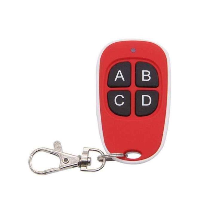 Télécommande Universelle 433 MHz à Clonage – 4 Boutons Programmables, Copie Facile Pour Porte De Garage, Alarme Voiture, Portail Électrique – Noir/Argent