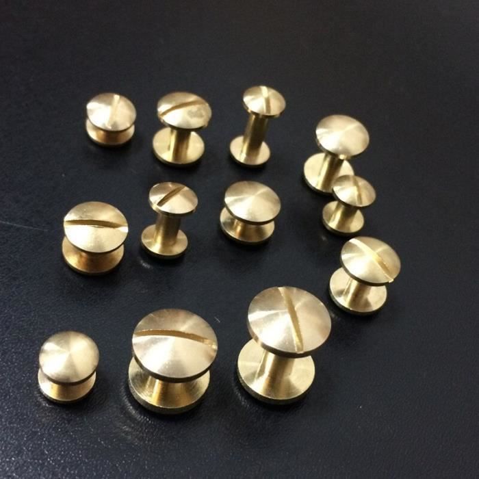 RIVET,curved-6mm--Rivets à vis en métal solide, 4 15mm, Double tête ...