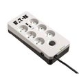 Multiprise/Parafoudre - EATON Protection Box 6 USB FR - PB6UF - 6 prises françaises + 2 ports USB - Blanc & Noir-1