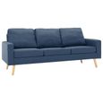 1420MARKET TOP- Canapé d'angle à 3 places design vintage - Canapé Scandinave Canapé Relax Sofa Salon Classique Bleu Tissu-1