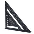 Zerone Règle triangulaire Triangle Ruler 7in Carpenter Square Aluminium Portable Outil de mesure du travail du bois pour le-1