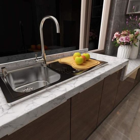 Livelynine Revêtement Plan De Travail Adhésif Marbre 40CMx5M Lavable Credence Adhesive Pour Cuisine Salle De Bain Marbre Gris Papier Adhesif Pour Meuble Table Armoire Revetement Adhesif Meuble Gris