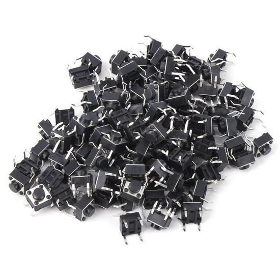 20 Interrupteurs Tactiles Momentanés 6x6mm – Angle Droit, Pour Circuits Électroniques