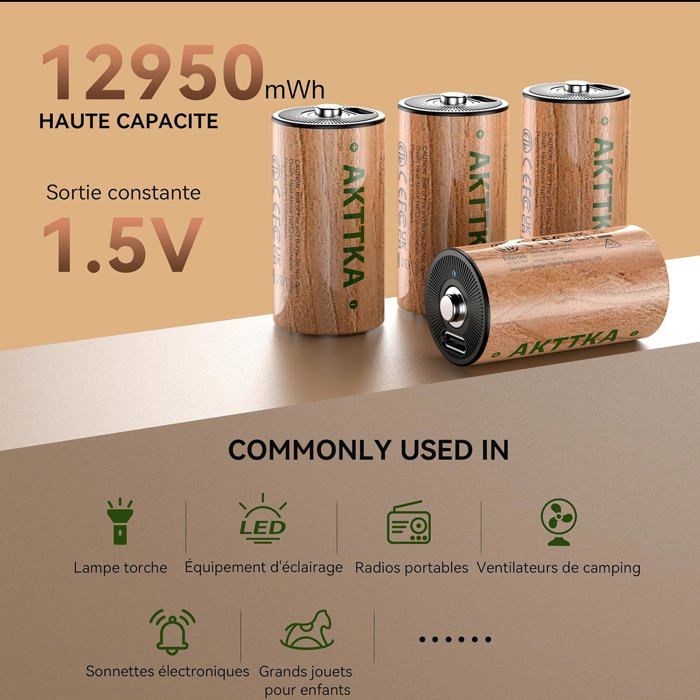 4 Piles Rechargeables USB-C AA / HR6 LR 3000mAh Xtar Li-ion 1.5V