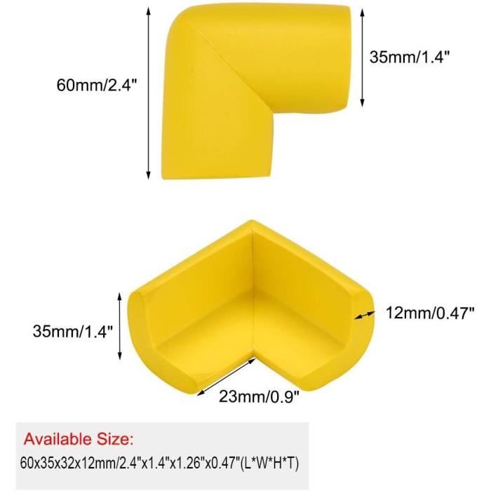 Coussin Pare-chocs Transparent Uxcell – Forme L Adhésive – Protection D'angles De Table/armoire – 41x41x14mm