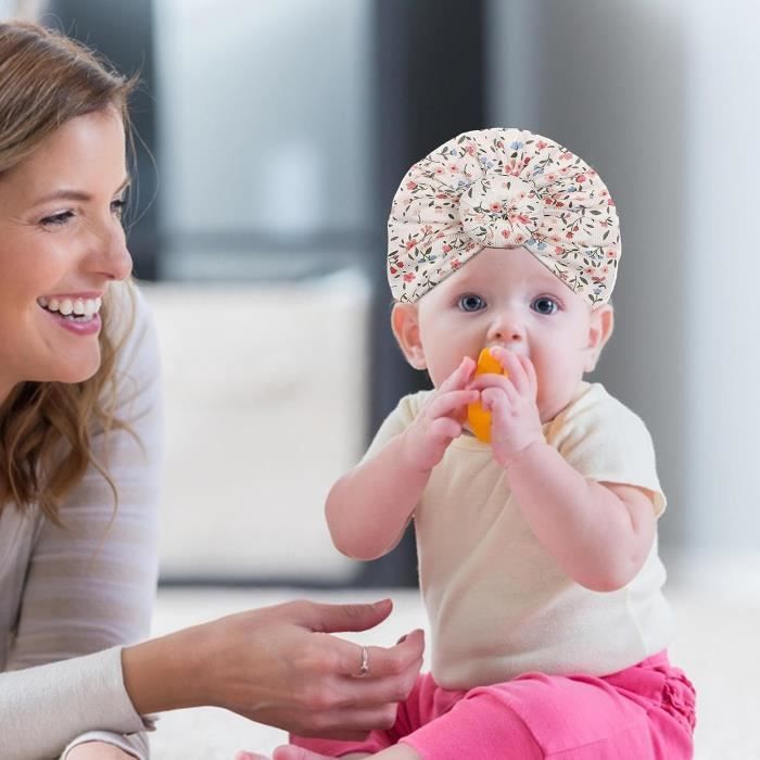 Bonnets Bebe 0 6 Mois Chapeaux Turban Pour Nouveau Ne Fille Florale Foulard Et Bonnet Pour Bebe 0 3 Mois Et 1 2 Ans Pou x6430 Cdiscount Au quotidien