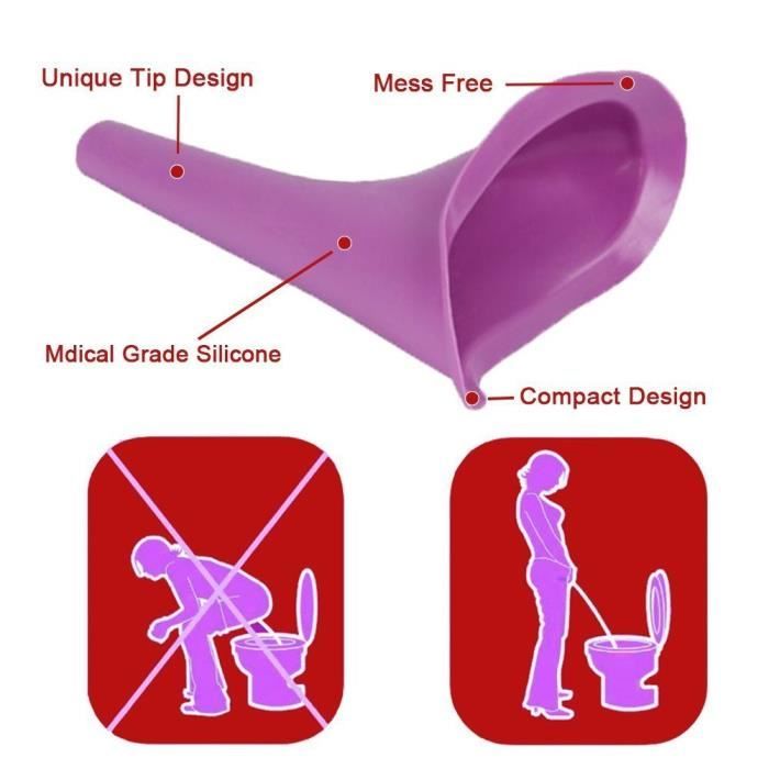 2 X Pisse debout féminin silicone pliable réutilisable urinoir