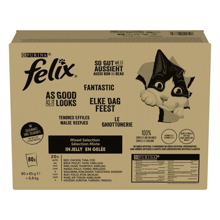 FELIX - TENDRES effilés Mixtes en gelée pour chat Stérilisé Boite de 24 EUR  10,50 - PicClick FR