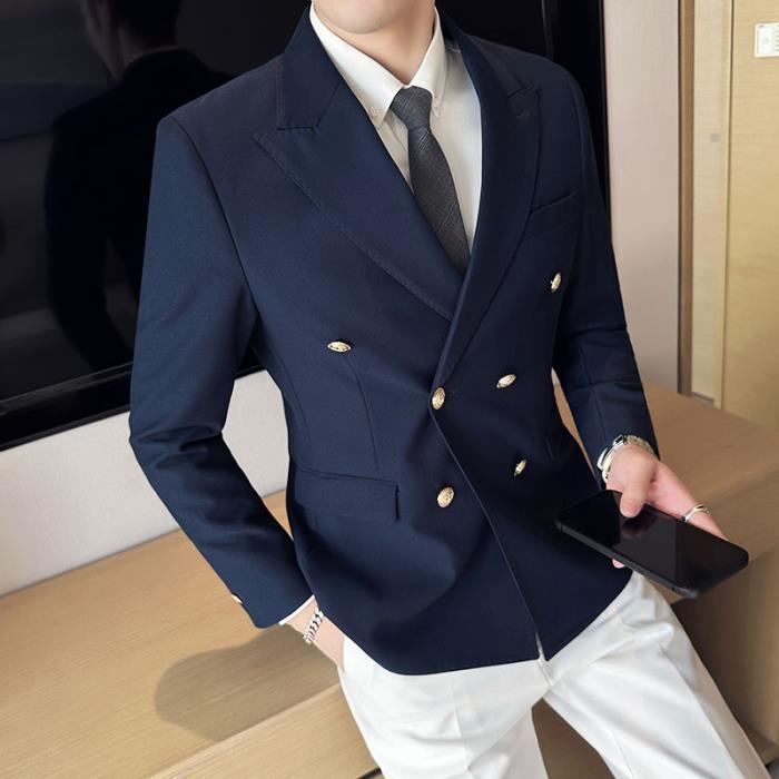 Veste de Costume pour Homme veste de couleur unie Double