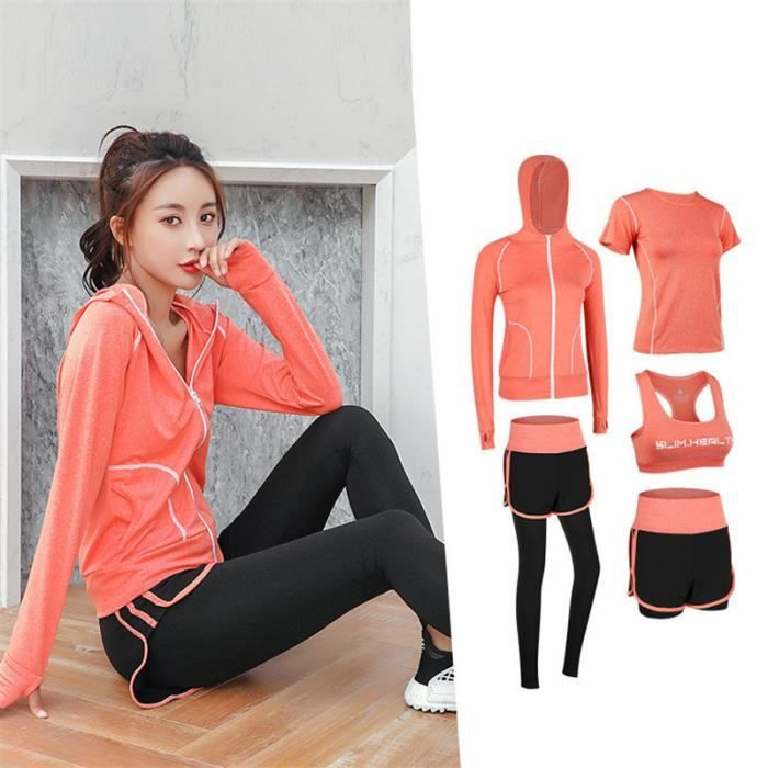 Ensemble de Vetements de Sport Femme Confortable et Respirant Orange HY Orange Cdiscount Sport