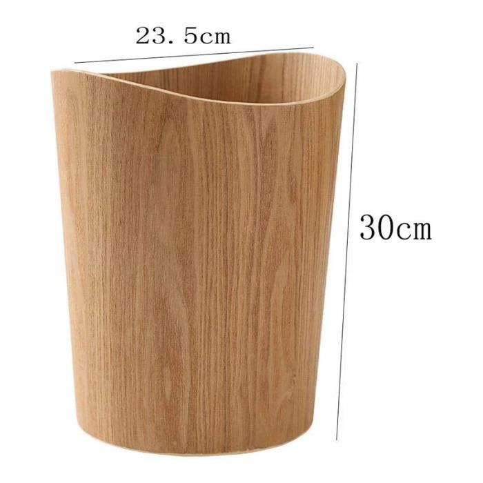 SEWACC Poubelle Plastique Imitation Bois 14L - Design Rustique Chic Pour Maison, Bureau Et Cuisine