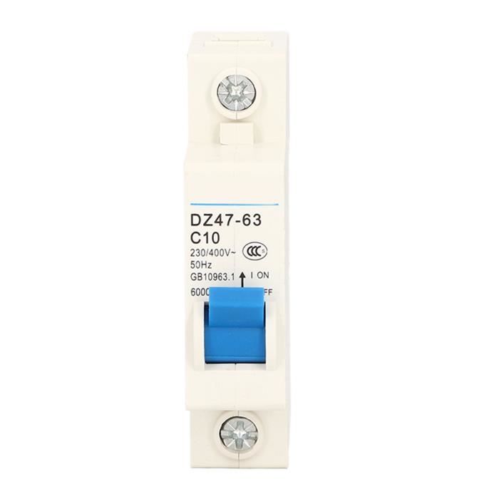 Disjoncteur miniature - YOSOO - DZ47‑63 C10 - 10A - 230V/400V - Clip de ...