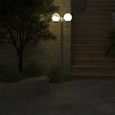 🐙🐙Haute qualité-Lampadaire extérieur Lampadaire double boule de jardin Borne de jardin - luminaire de jardin lampe éclairage3770-2