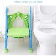 Réducteur de Toilette Enfant Pliable et Réglable - PUDDINGTreg - Blue - Marches Larges - Confortable-2