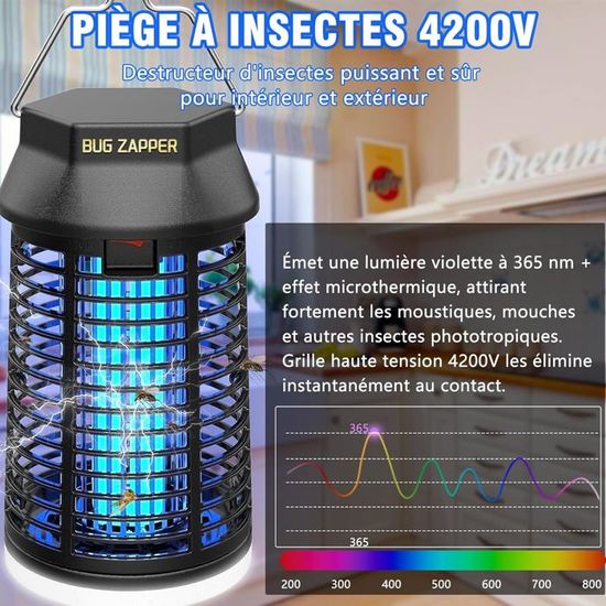 Anti Moustique 20W 4200V Anti Moustique Electrique Avec LED Lampe IP68 Tanche Appareil Tue