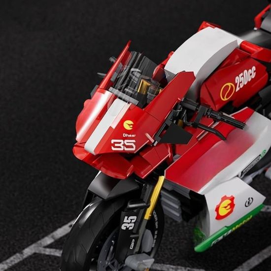 ThrenodyToy Blocs De Construction Moto – Modèle à Assembler Avec Roues Mobiles, Pour Ados Et Adultes (bleu)